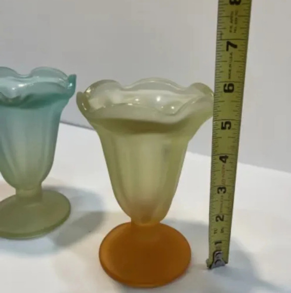 3 Libby kadink frosted ice cream/parfait glasses - Picture 4 of 9